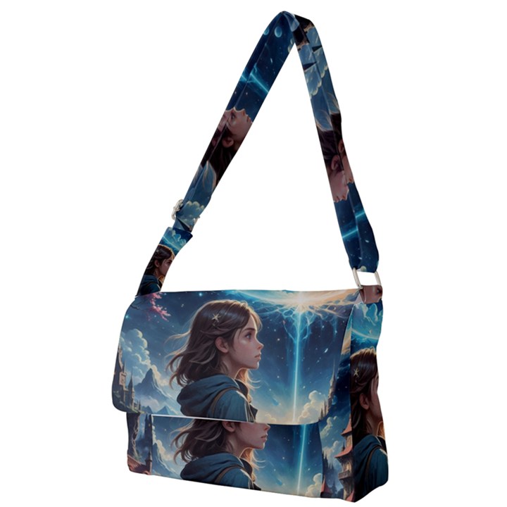 Enchanting Fantasy Night Sky Scene Full Print Messenger Bag (S)