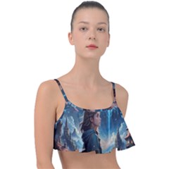 Enchanting Fantasy Night Sky Scene Frill Bikini Top by ExtraGoodSauce