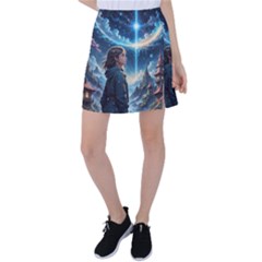 Enchanting Fantasy Night Sky Scene Tennis Skirt