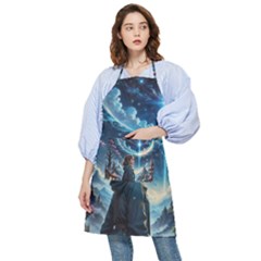 Enchanting Fantasy Night Sky Scene Pocket Apron by ExtraGoodSauce