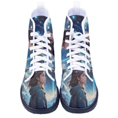 Enchanting Fantasy Night Sky Scene Kid s High-top Canvas Sneakers