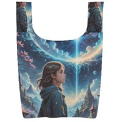 Enchanting Fantasy Night Sky Scene Foldable Shopping Bag by ExtraGoodSauce