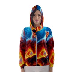 Enchanted Fire Feline Women s Hooded Windbreaker by ExtraGoodSauce