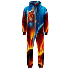 Enchanted Fire Feline Hooded Jumpsuit (men) by ExtraGoodSauce