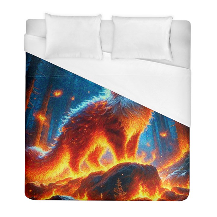 Enchanted Fire Feline Duvet Cover (Full/ Double Size)