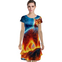 Enchanted Fire Feline Cap Sleeve Nightdress by ExtraAwesomeSauce