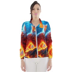 Enchanted Fire Feline Women s Windbreaker