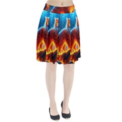 Enchanted Fire Feline Pleated Skirt