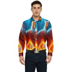 Enchanted Fire Feline Men s Long Sleeve Shirt by ExtraGoodSauce