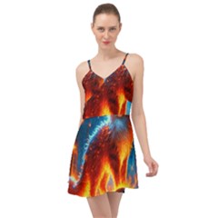 Enchanted Fire Feline Summer Time Chiffon Dress by ExtraGoodSauce