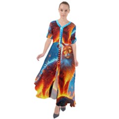 Enchanted Fire Feline Waist Tie Boho Maxi Dress by ExtraGoodSauce