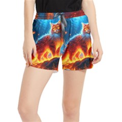 Enchanted Fire Feline Women s Runner Shorts by ExtraGoodSauce