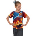 Enchanted Fire Feline Kids  Mesh Piece T-Shirt View1