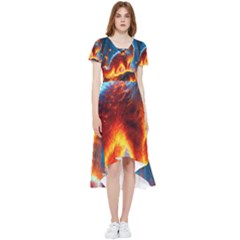 Enchanted Fire Feline High Low Boho Dress by ExtraGoodSauce