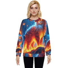 Enchanted Fire Feline Hidden Pocket Sweatshirt