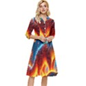 Enchanted Fire Feline Classy Knee Length Dress View1