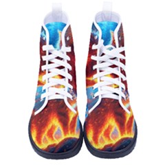 Enchanted Fire Feline Men s High-top Canvas Sneakers by ExtraGoodSauce