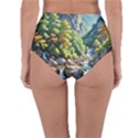 Serene Mountain Waterfall Landscape Reversible High-Waist Bikini Bottoms View2