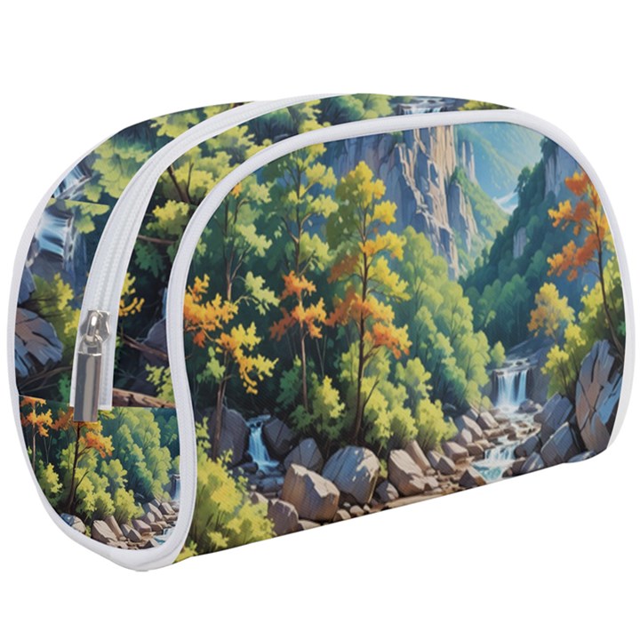 Serene Mountain Waterfall Landscape Make Up Case (Large)