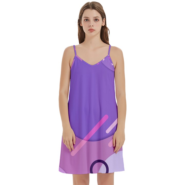 Colorful Labstract Wallpaper Theme Mini Camis Dress With Pockets