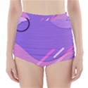 Colorful Labstract Wallpaper Theme High-Waisted Bikini Bottoms View1