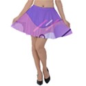 Colorful Labstract Wallpaper Theme Velvet Skater Skirt View1