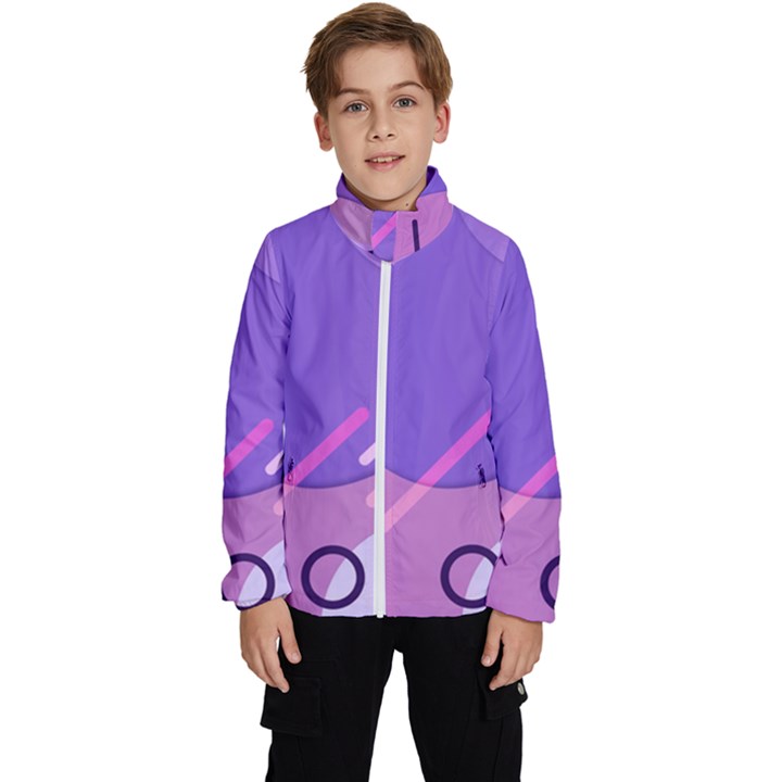 Colorful Labstract Wallpaper Theme Kids  High Neck Windbreaker