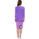 Colorful Labstract Wallpaper Theme Long Sleeve V-Neck Bodycon Dress  View4