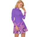 Colorful Labstract Wallpaper Theme Long Sleeve Velour Longline Dress View3