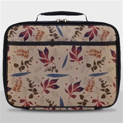 Leaves Pattern Teal Seamless Fall Full Print Lunch Bag