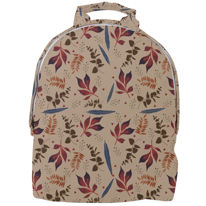 Leaves Pattern Teal Seamless Fall Mini Full Print Backpack