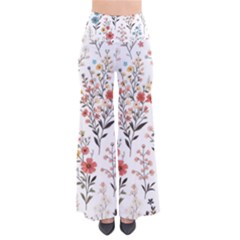 Flowers Design Floral So Vintage Palazzo Pants