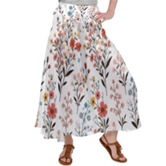 Flowers Design Floral Women s Satin Palazzo Pants