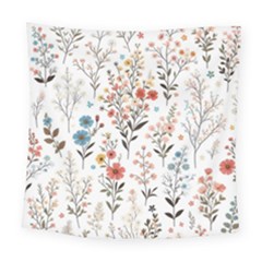 Flowers Design Floral Square Tapestry (large)