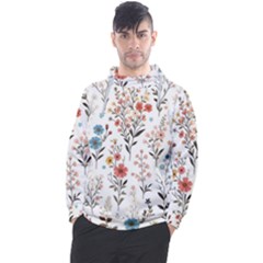 Flowers Design Floral Men s Pullover Hoodie by Posterlux