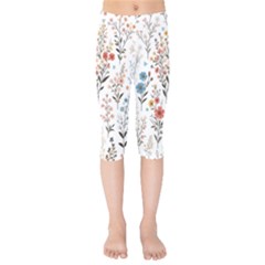 Flowers Design Floral Kids  Capri Leggings  by Posterlux