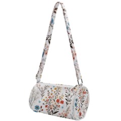 Flowers Design Floral Mini Cylinder Bag