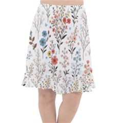 Flowers Design Floral Fishtail Chiffon Skirt