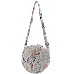 Flowers Design Floral Crossbody Circle Bag by Posterlux