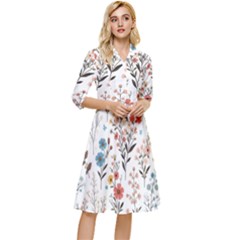 Flowers Design Floral Classy Knee Length Dress