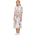 Flowers Design Floral Bow Sleeve Chiffon Midi Dress View2