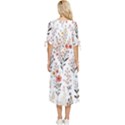 Flowers Design Floral Bow Sleeve Chiffon Midi Dress View4