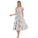 Flowers Design Floral V-Neck Drawstring Shoulder Sleeveless Maxi Dress View2