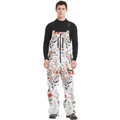 Flowers Design Floral Men s Front Zip Ski And Snowboard Bib Pants