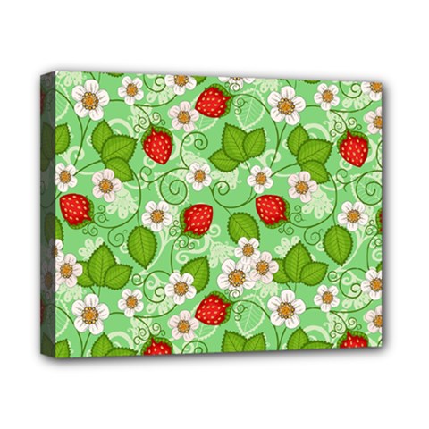 Strawberries Pattern Seamless Canvas 10  X 8  (stretched) by Posterlux