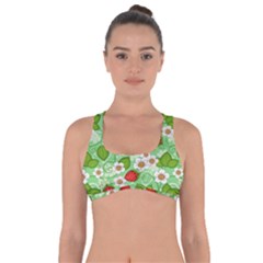 Strawberries Pattern Seamless Got No Strings Sports Bra