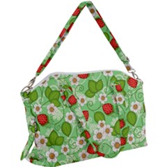 Strawberries Pattern Seamless Canvas Crossbody Bag