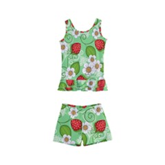 Strawberries Pattern Seamless Kids  Boyleg Swimsuit