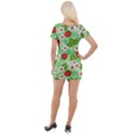 Strawberries Pattern Seamless Short Sleeve Asymmetric Mini Dress View2