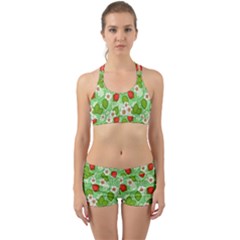 Strawberries Pattern Seamless Back Web Gym Set